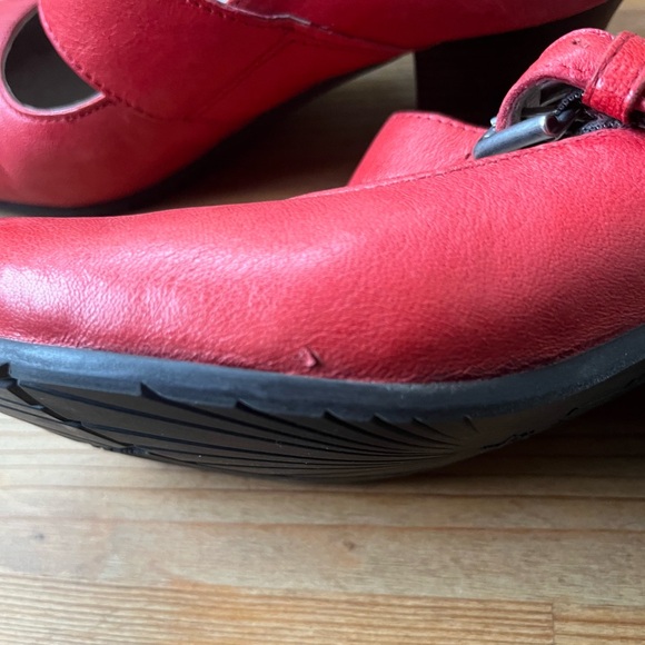 Miz Mooz Pretty Coral-Red Mary Jane Pumps - Picture 9 of 9